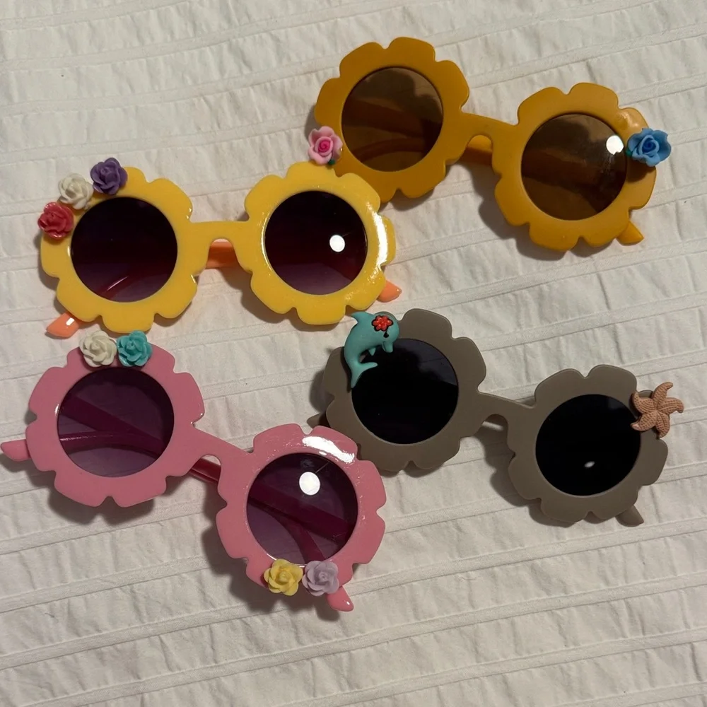 Colorful Flower Sunglasses Set